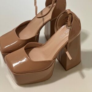 Elegant Nude Platform Heels